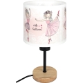 BRILAGI - Detská stolná lampa BOBO WOOD 1xE27/25W/230V dub/čierna/biela/ružová/balerínky