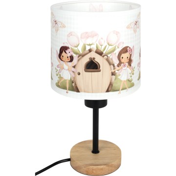 BRILAGI - Detská stolná lampa BOBO WOOD 1xE27/25W/230V dub/čierna/biela/ružová/víly