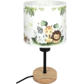 BRILAGI - Detská stolná lampa BOBO WOOD 1xE27/25W/230V dub/čierna/biela/zelená/džungľa