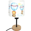 BRILAGI - Detská stolná lampa BOBO WOOD 1xE27/25W/230V dub/čierna/biela/zvieratká