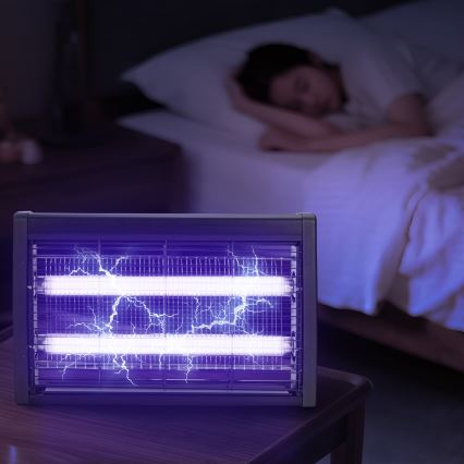 Brilagi - Elektrický lapač hmyzu 2xUV/10W/230V 60 m2 čierna