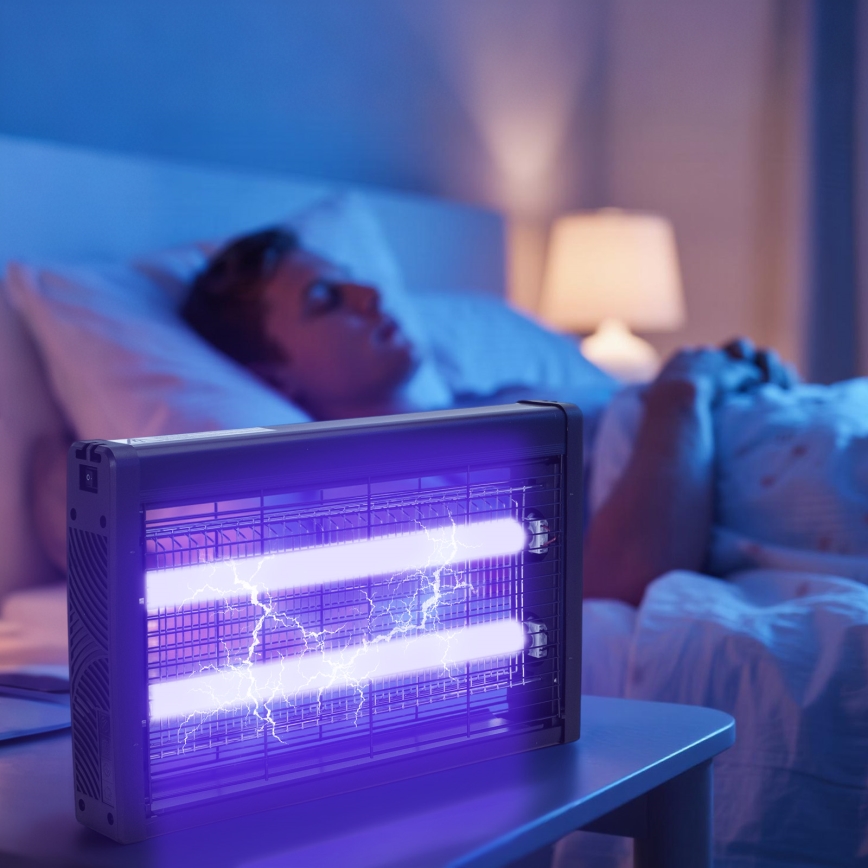 Brilagi - Elektrický lapač hmyzu 2xUV/10W/230V 60 m2 čierna