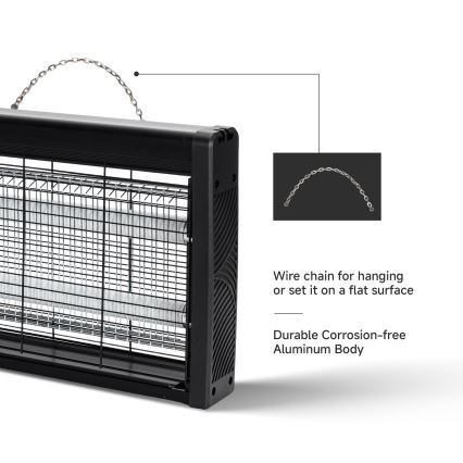 Brilagi - Elektrický lapač hmyzu 2xUV/10W/230V 60 m2 čierna