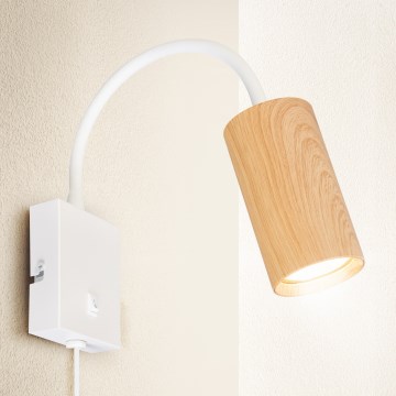 Brilagi - Flexibilná nástenná lampa SELE 1xGU10/30W/230V biela/dekor duba
