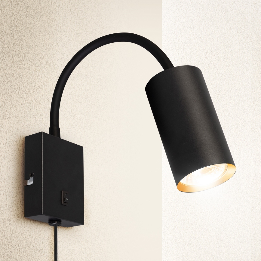 Brilagi - Flexibilná nástenná lampa SELE 1xGU10/30W/230V čierna/zlatá