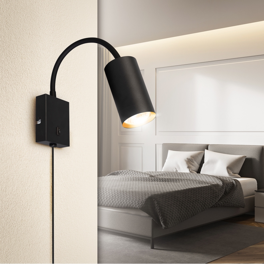 Brilagi - Flexibilná nástenná lampa SELE 1xGU10/30W/230V čierna/zlatá