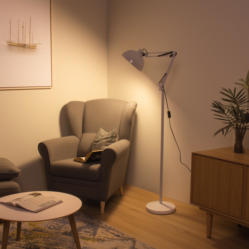 BRILAGI - Flexibilná stojacia lampa TASKER 1xE27/60W/230V 157 cm biela