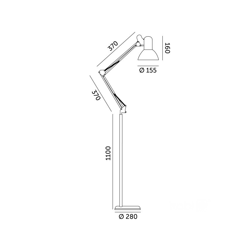 Brilagi - Flexibilná stojacia lampa TASKER 1xE27/60W/230V 184 cm biela