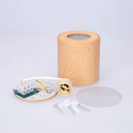 BRILAGI - Kúpeľňové bodové svietidlo MIA 1xGU10/30W/230V 84x80 mm dekor duba IP44