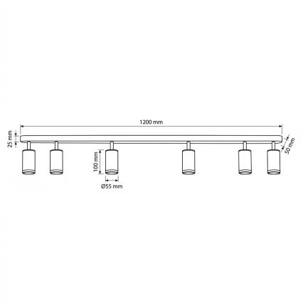 Brilagi - Kúpeľňové bodové svietidlo SELE 6xGU10/30W/230V IP44 čierna