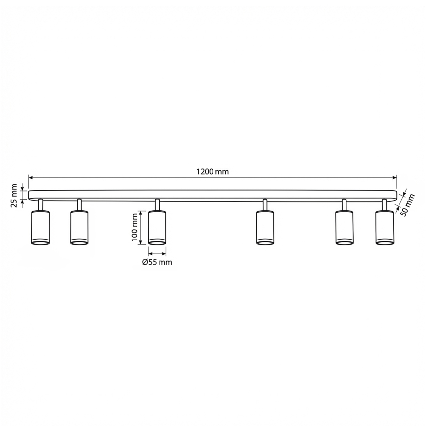 Brilagi - Kúpeľňové bodové svietidlo SELE 6xGU10/30W/230V IP44 čierna