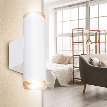 Brilagi - Kúpeľňové nástenné bodové svietidlo SELE AQUA 2xGU10/30W/230V IP44 biela