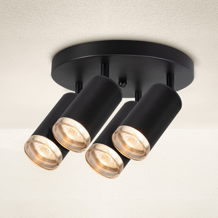 Brilagi - Kúpeľňové bodové svietidlo SELE AQUA 4xGU10/30W/230V IP44 čierna