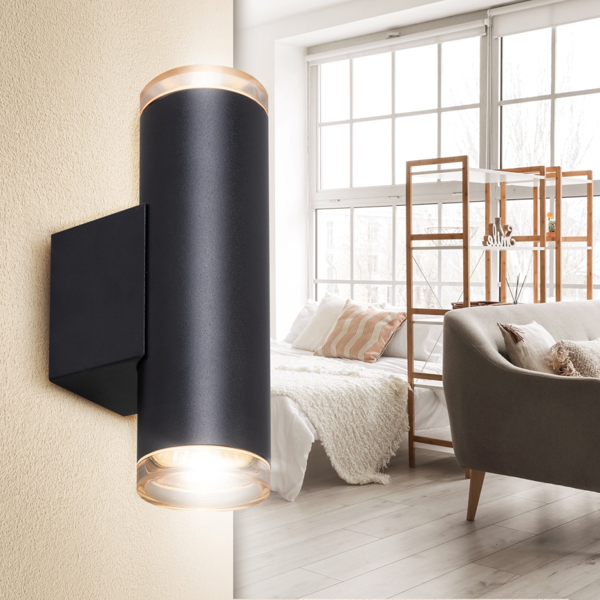 Brilagi - Kúpeľňové nástenné bodové svietidlo SELE AQUA 4xGU10/30W/230V IP44 čierna