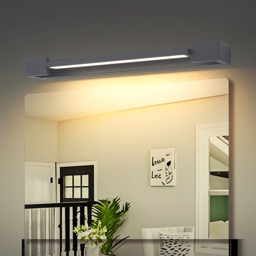 Brilagi - LED osvetlenie kúpeľňového zrkadla AQUA LINE LED/12W/230V 45 cm IP44 antracit CRI 90