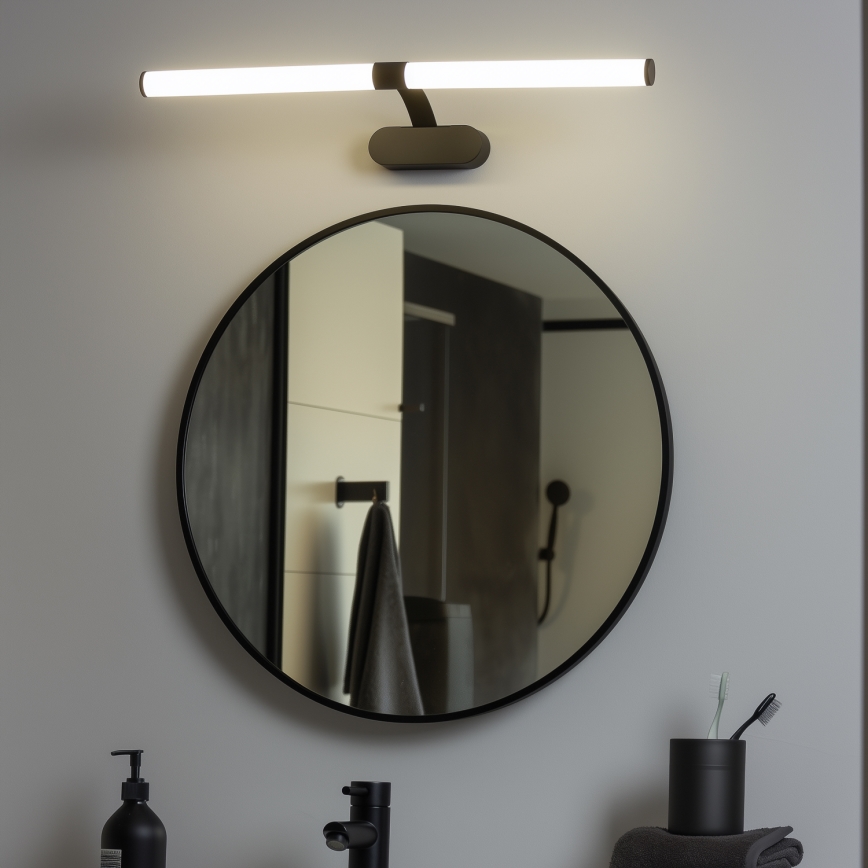 Brilagi - LED kúpeľňové osvetlenie zrkadla 2v1 TUBEO LED/8W/230V 60 cm IP44 čierna