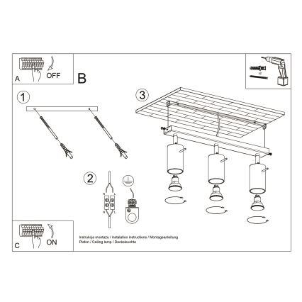 Brilagi -  LED Bodové svietidlo ASMUS 3xGU10/7W/230V čierna