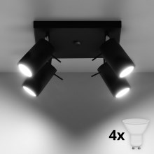 Brilagi -  LED Bodové svietidlo ASMUS 4xGU10/7W/230V čierna