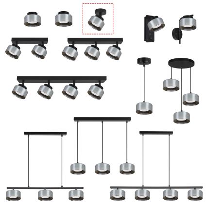 Brilagi - LED Bodové svietidlo AURA LUX 1xGX53/30W/230V pr. 13 cm čierna/dymová