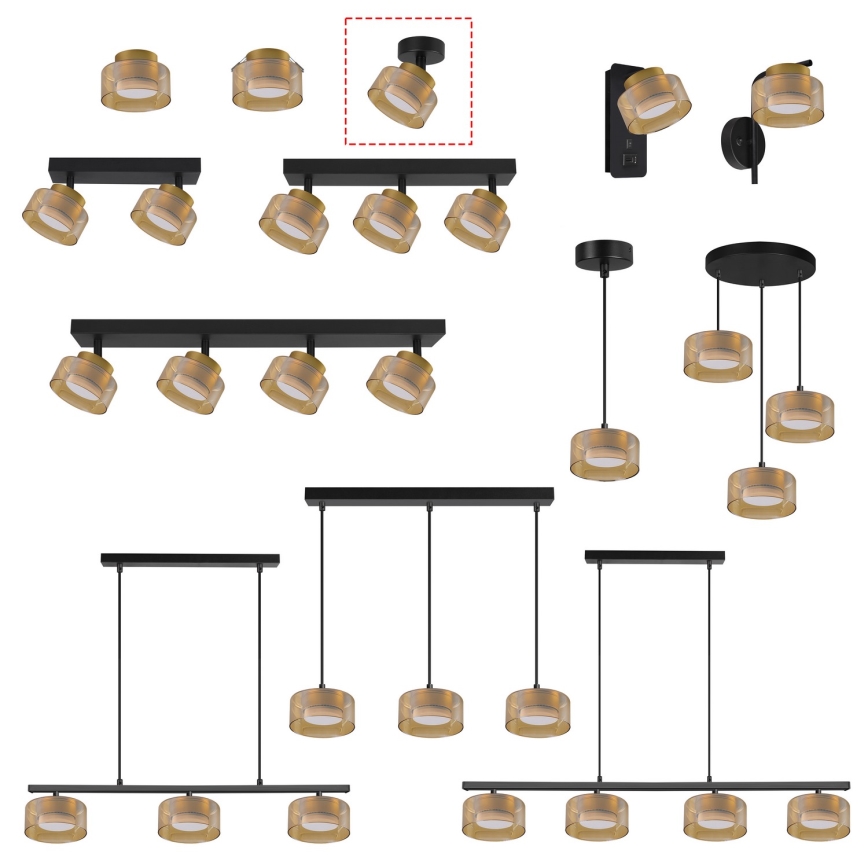 Brilagi - LED Bodové svietidlo AURA LUX 1xGX53/30W/230V pr. 13 cm čierna/zlatá