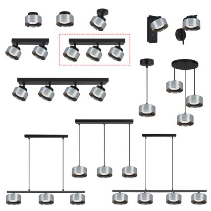 Brilagi - LED Bodové svietidlo AURA LUX 3xGX53/30W/230V čierna/dymová