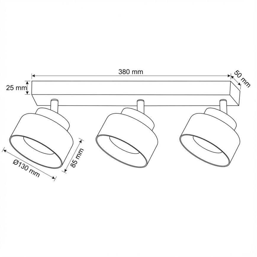 Brilagi - LED Bodové svietidlo AURA LUX 3xGX53/30W/230V čierna/zlatá