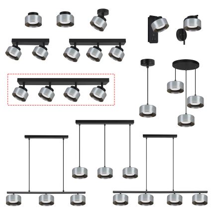 Brilagi - LED Bodové svietidlo AURA LUX 4xGX53/30W/230V čierna/dymová