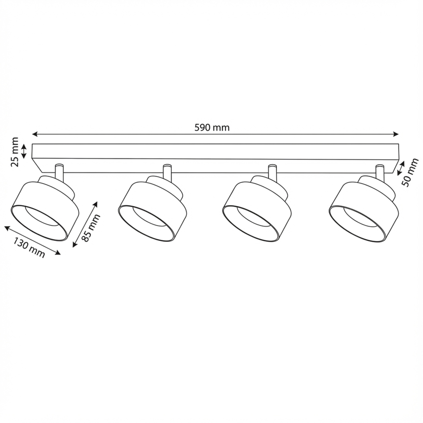 Brilagi - LED Bodové svietidlo AURA LUX 4xGX53/30W/230V čierna/dymová