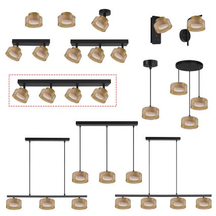 Brilagi - LED Bodové svietidlo AURA LUX 4xGX53/30W/230V čierna/zlatá