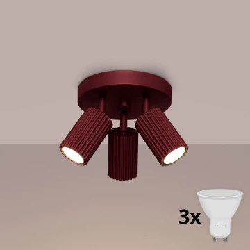 Brilagi - LED bodové svietidlo CRESTO 3xGU10/10W/230V bordové