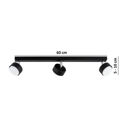 BRILAGI - LED bodové svietidlo MONO 3xGX53/30W/230V čierna