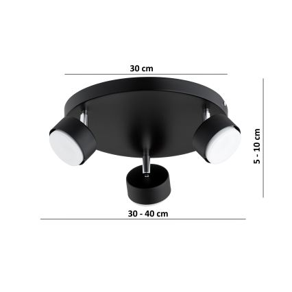Brilagi - LED bodové svietidlo MONO 3xGX53/30W/230V čierne