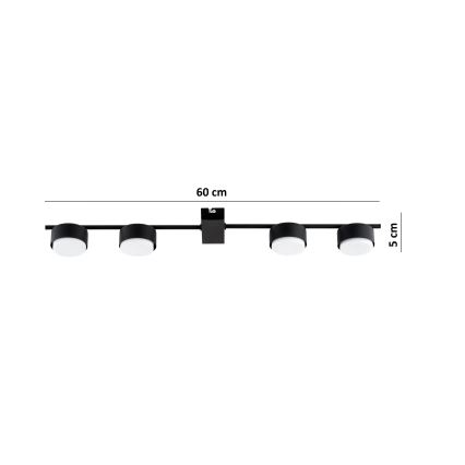 Brilagi - LED bodové svietidlo MONO 4xGX53/12W/230V čierna