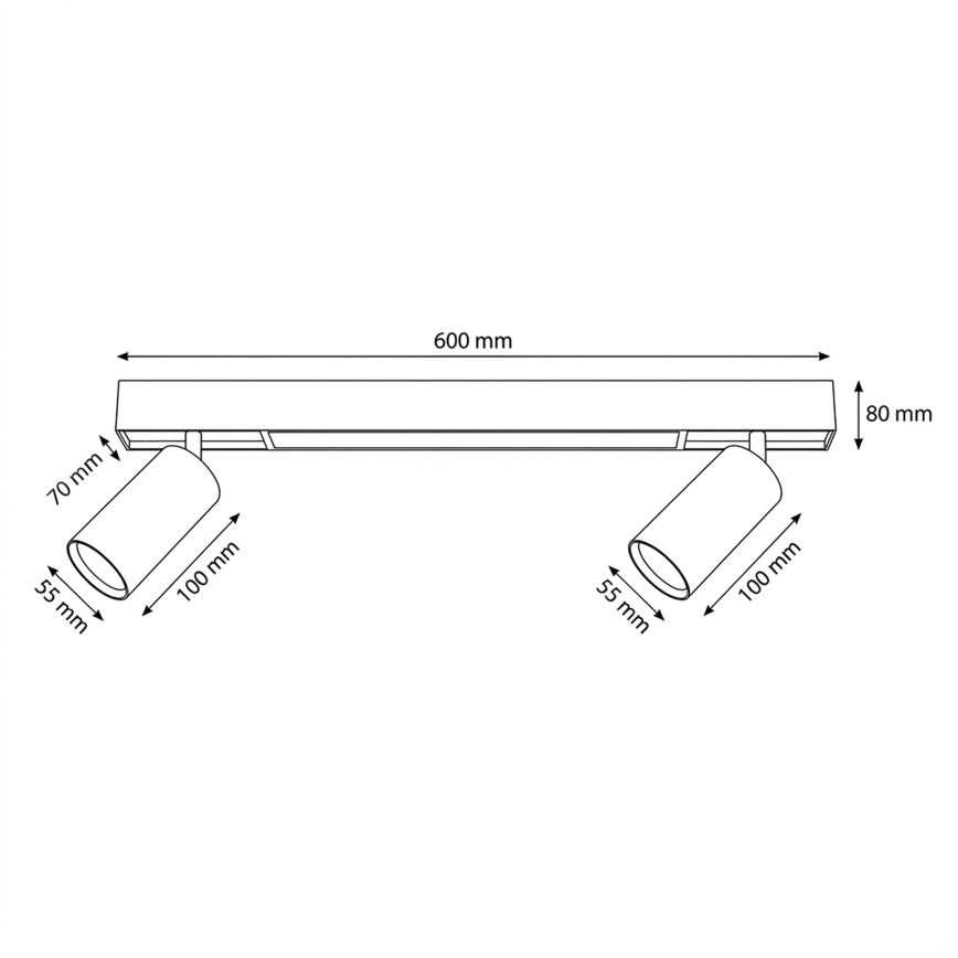 Brilagi - LED Bodové svietidlo SELE 2xGU10/30W/230V + LED/15W biela