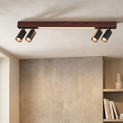 BRILAGI - LED Bodové svietidlo SELE 4xGU10/30W/230V + LED/20W čierna/dekor čerešne