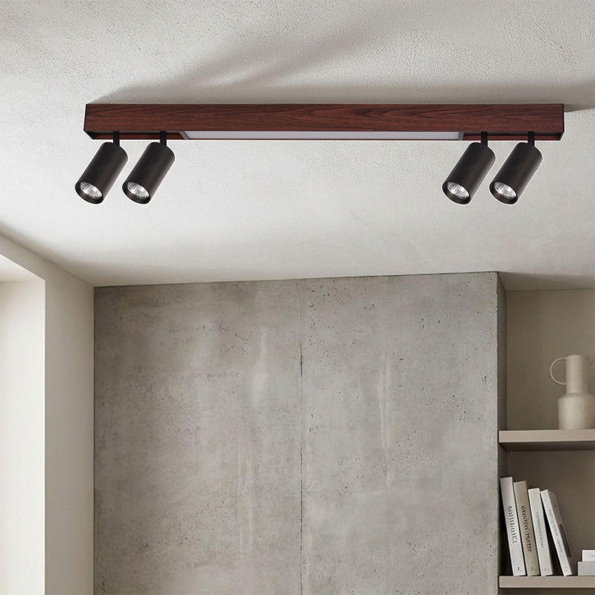 BRILAGI - LED Bodové svietidlo SELE 4xGU10/30W/230V + LED/20W čierna/dekor čerešne