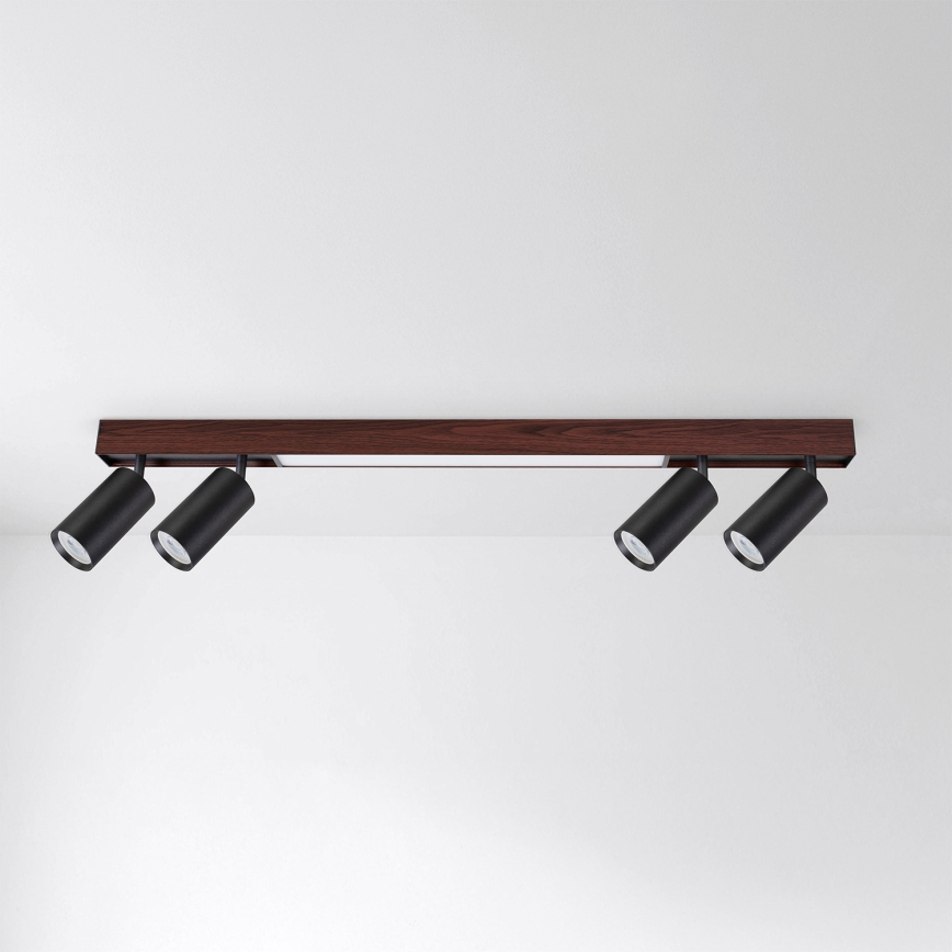BRILAGI - LED Bodové svietidlo SELE 4xGU10/30W/230V + LED/20W čierna/dekor čerešne