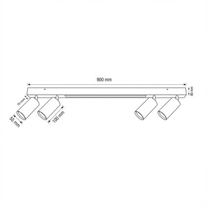 BRILAGI - LED Bodové svietidlo SELE 4xGU10/30W/230V + LED/20W čierna/dekor čerešne