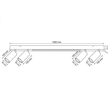 Brilagi - LED Bodové svietidlo SELE 4xGU10/30W/230V + LED/25W biela