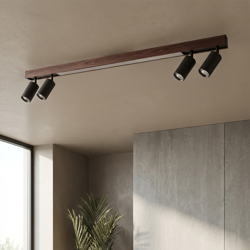 BRILAGI - LED bodové svietidlo SELE 4xGU10/30W/230V + LED/25W čierna/dekor čerešne