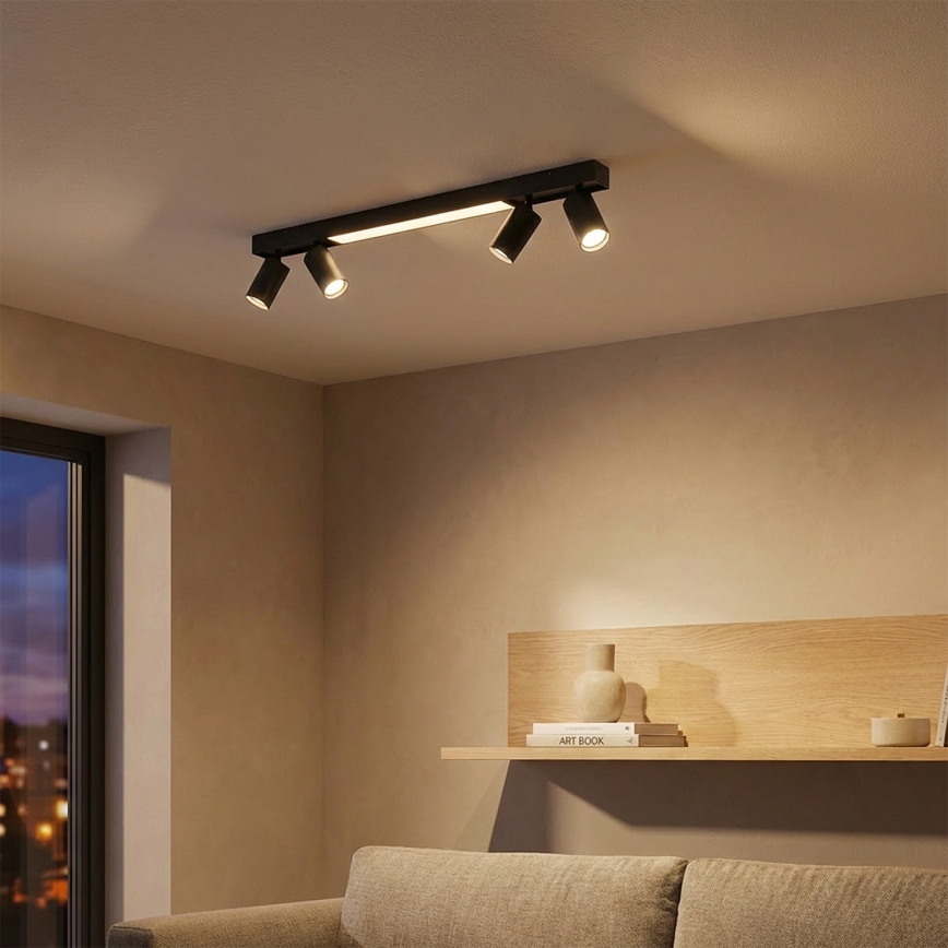 Brilagi - LED bodové svietidlo SELE 4xGU10/30W/230V + LED/25W čierna