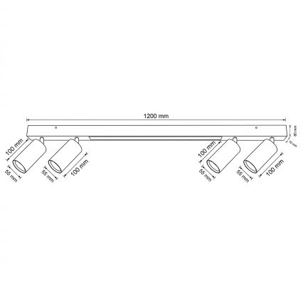 Brilagi - LED bodové svietidlo SELE 4xGU10/30W/230V + LED/25W čierna