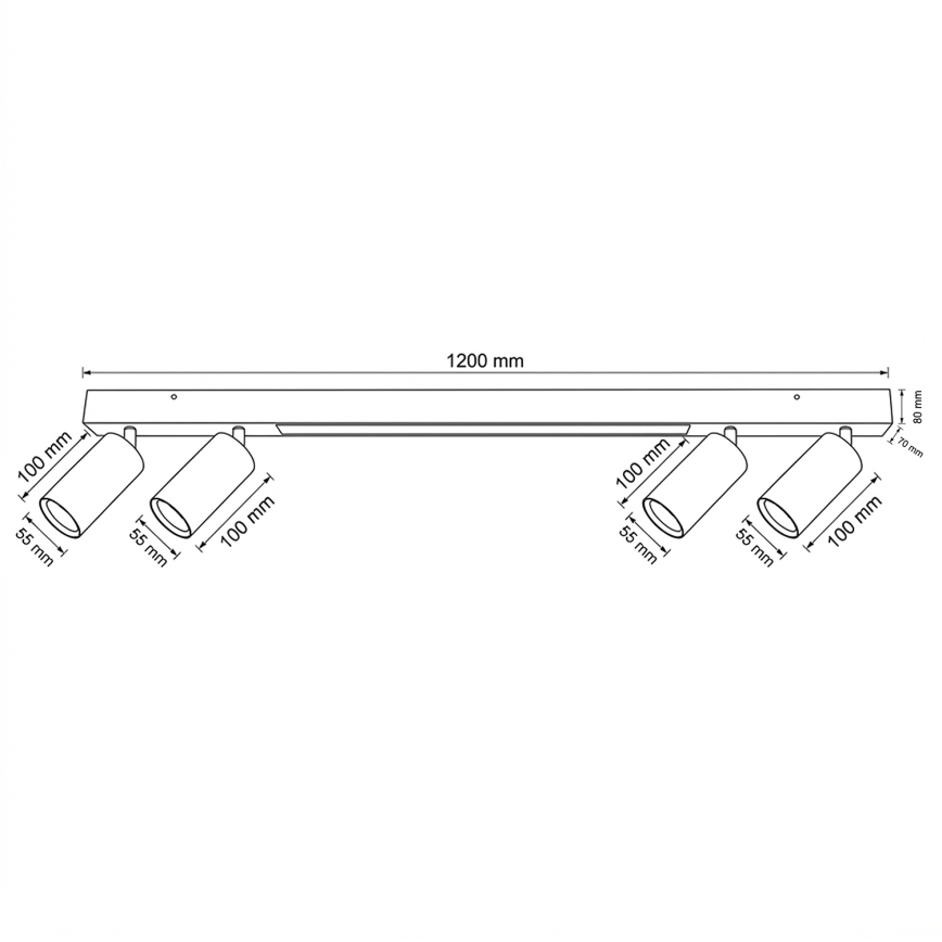 Brilagi - LED bodové svietidlo SELE 4xGU10/30W/230V + LED/25W čierna