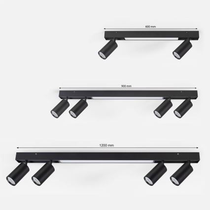 Brilagi - LED bodové svietidlo SELE 4xGU10/30W/230V + LED/25W čierna