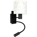 BRILAGI - LED Detská flexibilná nástenná lampa BOBO 1xE27/25W/230V + LED/3W čierna/biela/zajačiky