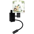 BRILAGI - LED detská flexibilná nástenná lampa BOBO 1xE27/25W/230V + LED/3W čierna/biela/zelená/džungľa