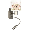 BRILAGI - LED detská flexibilná nástenná lampa BOBO 1xE27/25W/230V + LED/3W matný chróm/biela/ružová/víly