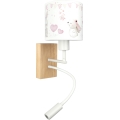 BRILAGI - LED Detská flexibilná nástenná lampa BOBO WOOD 1xE27/25W/230V + LED/3W dub/biela/krémová/zajačiky