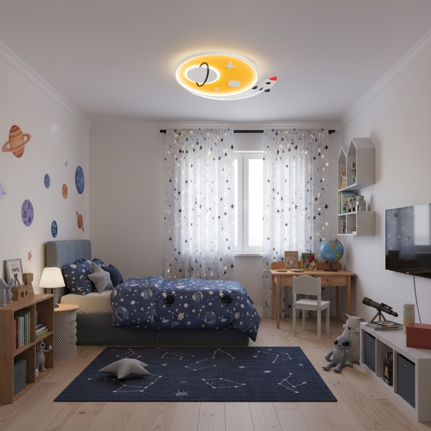 Brilagi - LED Detské stropné svietidlo STARSHIP LED/64W/230V 3000/4500/6000K žltá