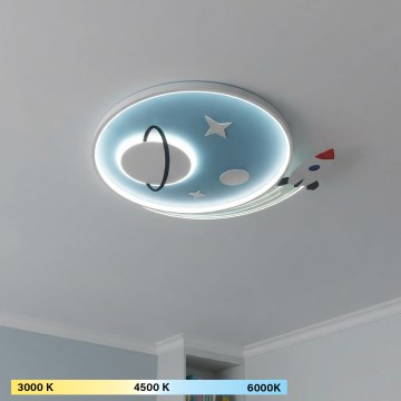 Brilagi -LED Detské stropné svietidlo STARSHIP LED/64W/230V 3000/4500K modré